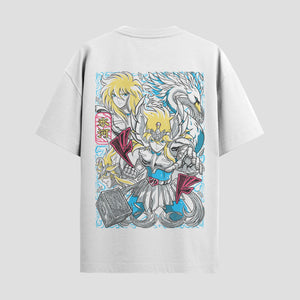 Playera urbana de anime y gaming ExtraLife MX, corte Standard Fit unisex ligero y transpirable en color Deep Black y Pure White, ropa de uso diario para gym y casual.