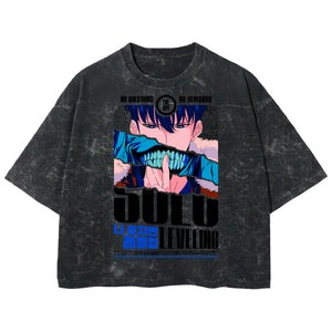 Playera streetwear premium de anime y gaming ExtraLife MX, corte boxy deluxe mineral wash heavyweight en color Acid Wash, moda urbana mexicana de culto.
