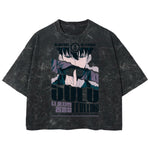 Playera streetwear premium de anime y gaming ExtraLife MX, corte boxy deluxe mineral wash heavyweight en color Acid Wash, moda urbana mexicana de culto.