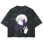 Playera streetwear premium de anime y gaming ExtraLife MX, corte boxy deluxe mineral wash heavyweight en color Acid Wash, moda urbana mexicana de culto.