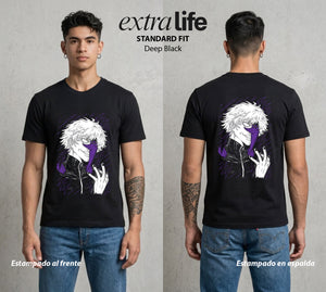 El Mundo de los Ghouls | Medio Ghoul #04681 - Playera Classic Premium | Deep Black - Foto en modelo
