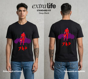 Neo Tokyo | Neo Ciudad Caída I #04694 - Playera Standard Fit | Deep Black - Foto en modelo
