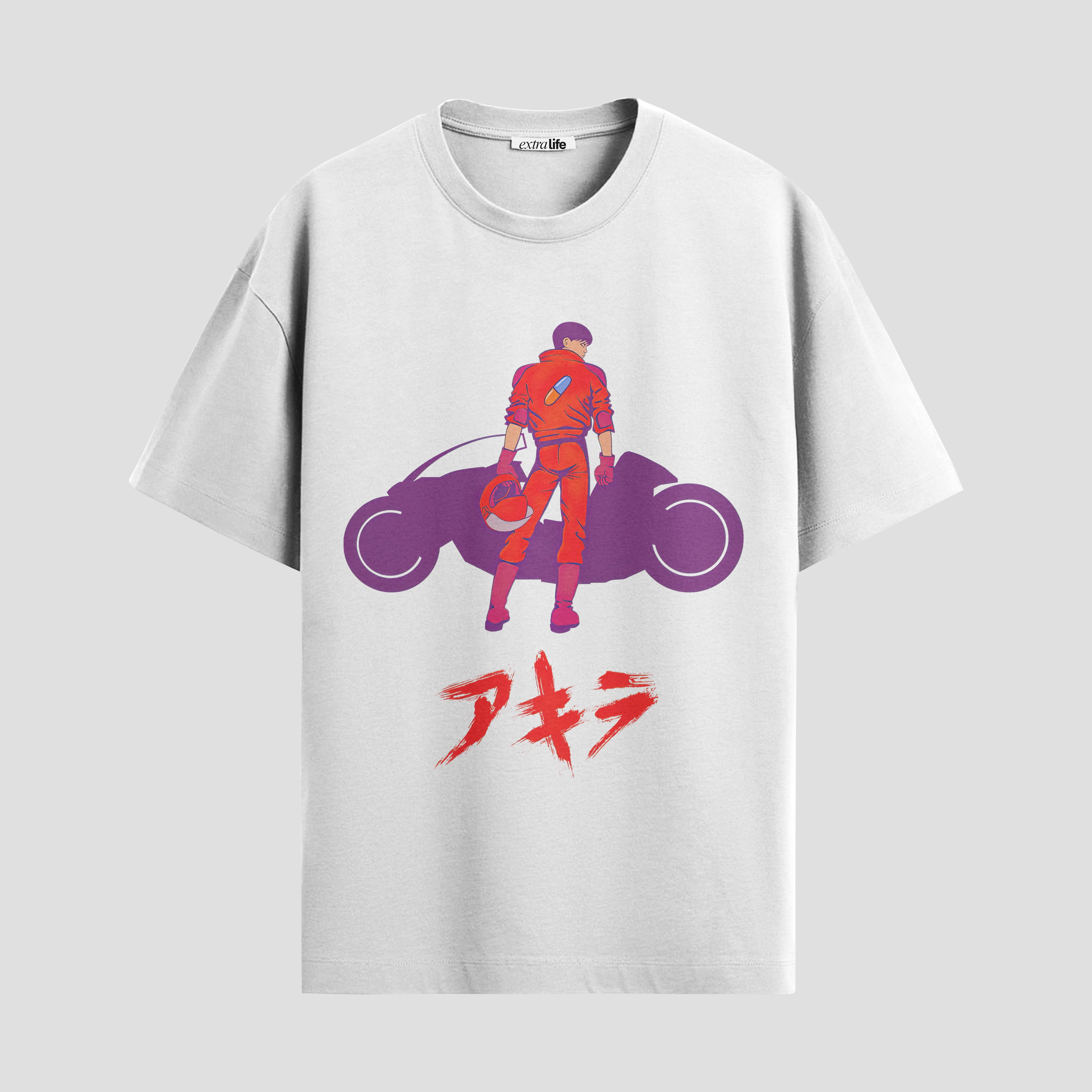 Playera urbana de anime y gaming ExtraLife MX, corte Standard Fit unisex ligero y transpirable en color Deep Black y Pure White, ropa de uso diario para gym y casual.
