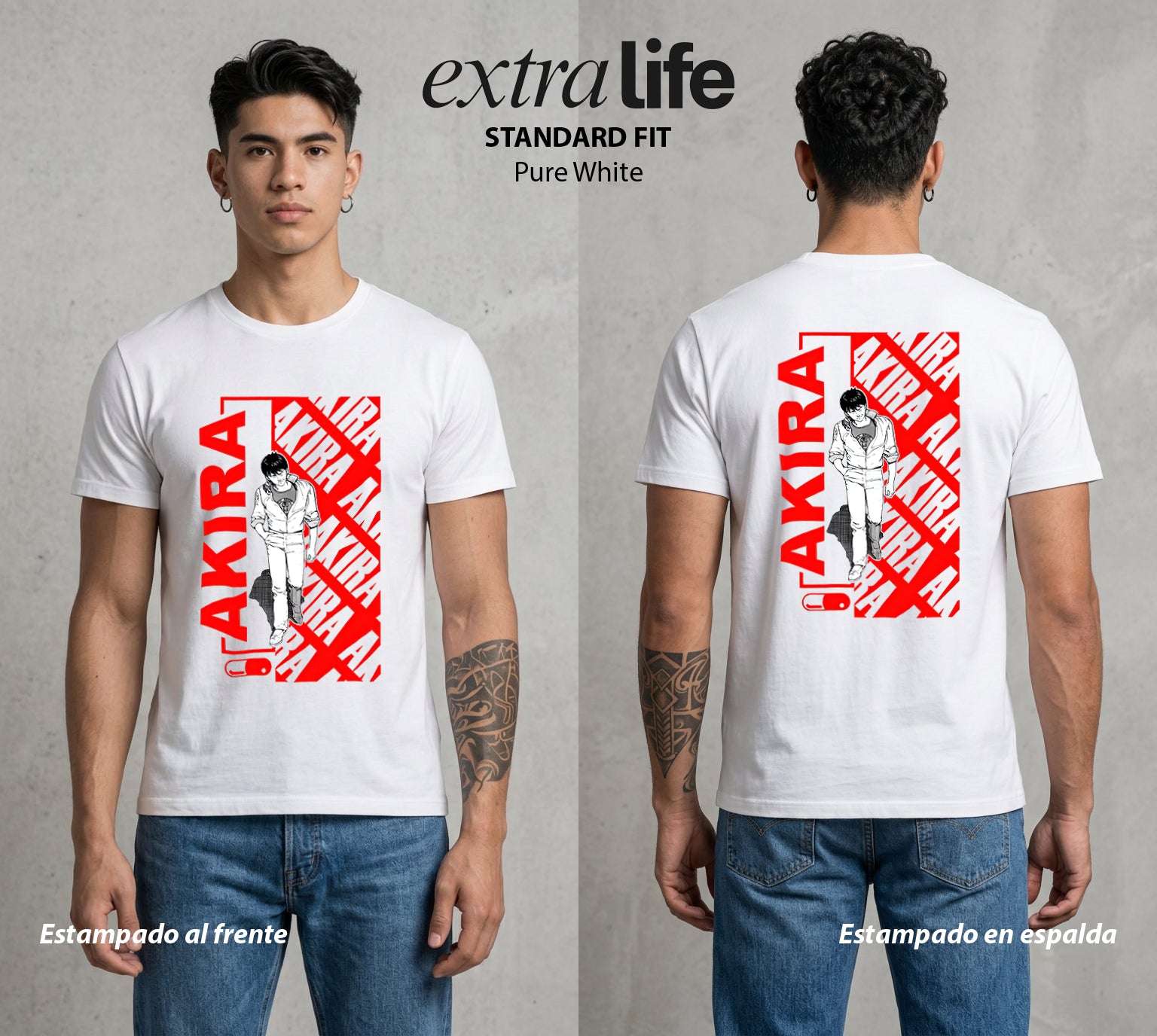 Neo Tokyo | Neo Ciudad Caída II #04695 - Playera Standard Fit | Pure White - Foto en modelo