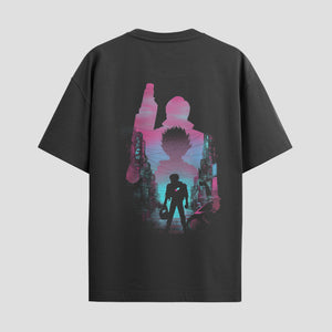 Playera urbana de anime y gaming ExtraLife MX, corte Standard Fit unisex ligero y transpirable en color Deep Black y Pure White, ropa de uso diario para gym y casual.
