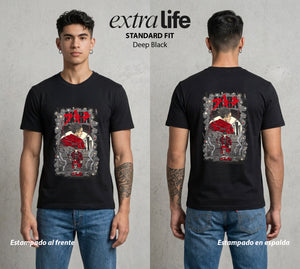 Neo Tokyo | Experimento Prohibido #04699 - Playera Standard Fit | Deep Black - Foto en modelo