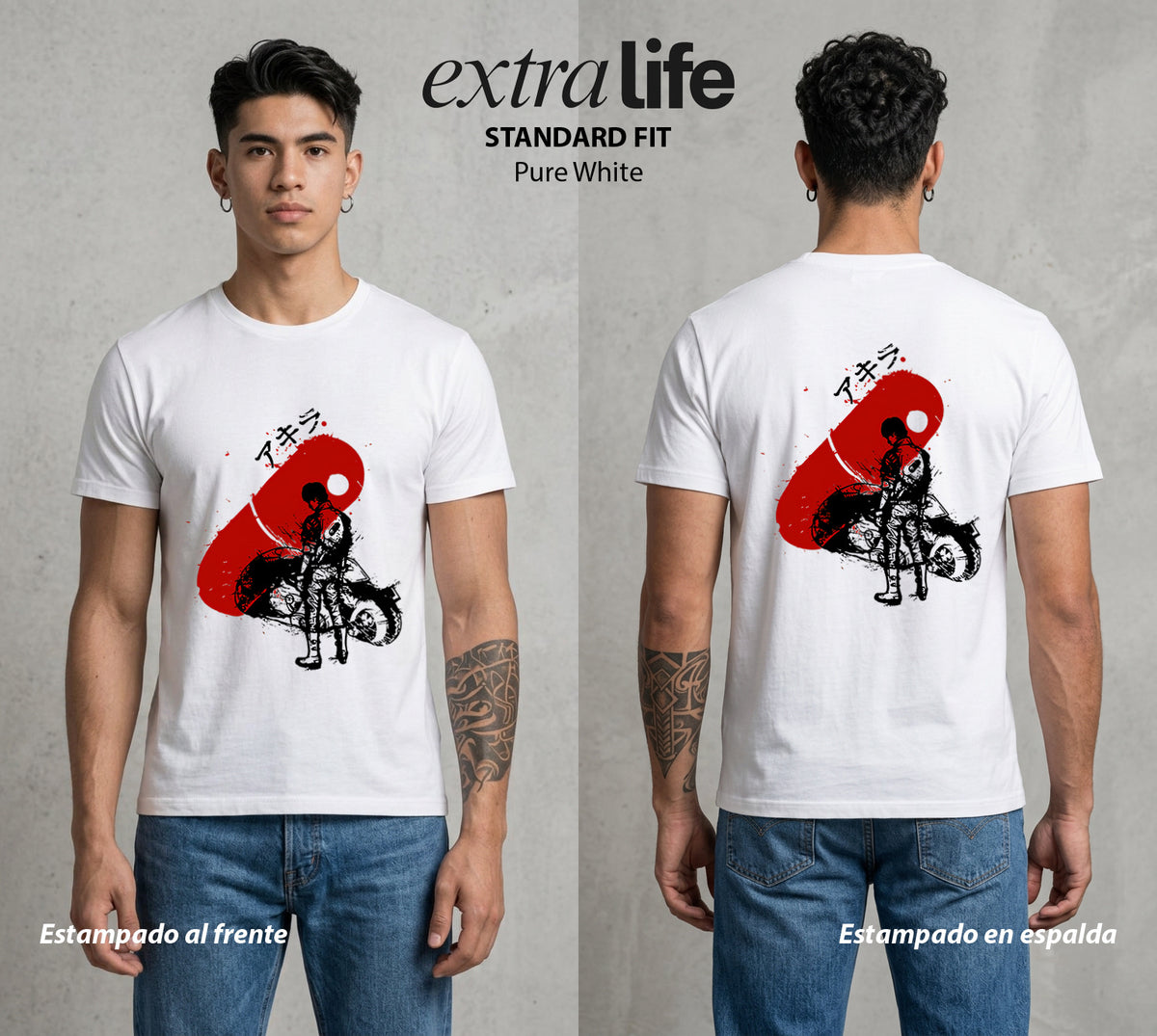 Neo Tokyo | Luz de Neo Tokyo #04700 - Playera Classic Premium | Pure White - Foto en modelo