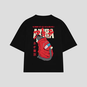 Playera streetwear premium de anime y gaming ExtraLife MX, corte oversized drop shoulder ligero y fresco en color Deep Black y Off-White, moda urbana mexicana de culto.