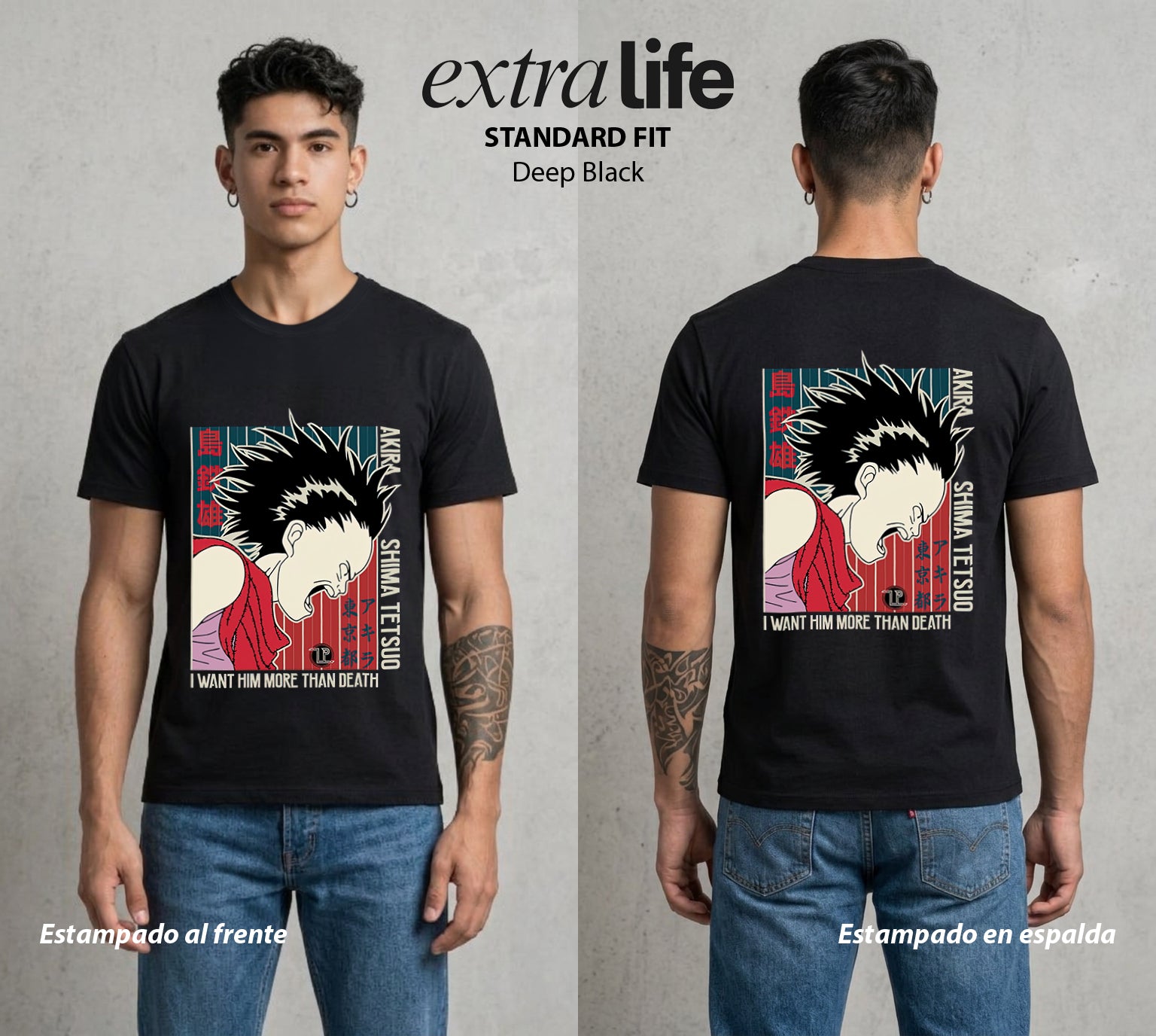 Neo Tokyo | Amigo Traicionado #04703 - Playera Standard Fit | Deep Black - Foto en modelo
