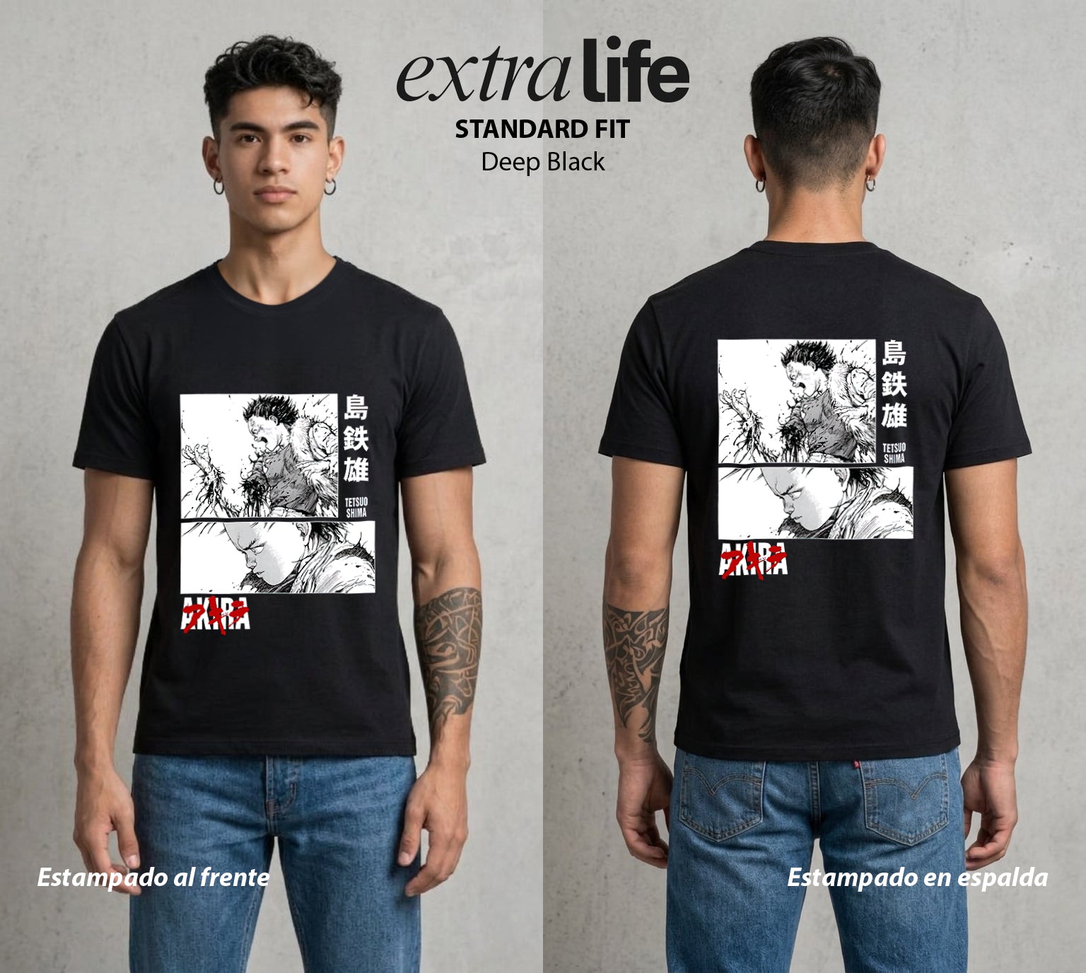 Neo Tokyo | El Poder sin Control #04704 - Playera Standard Fit | Deep Black - Foto en modelo