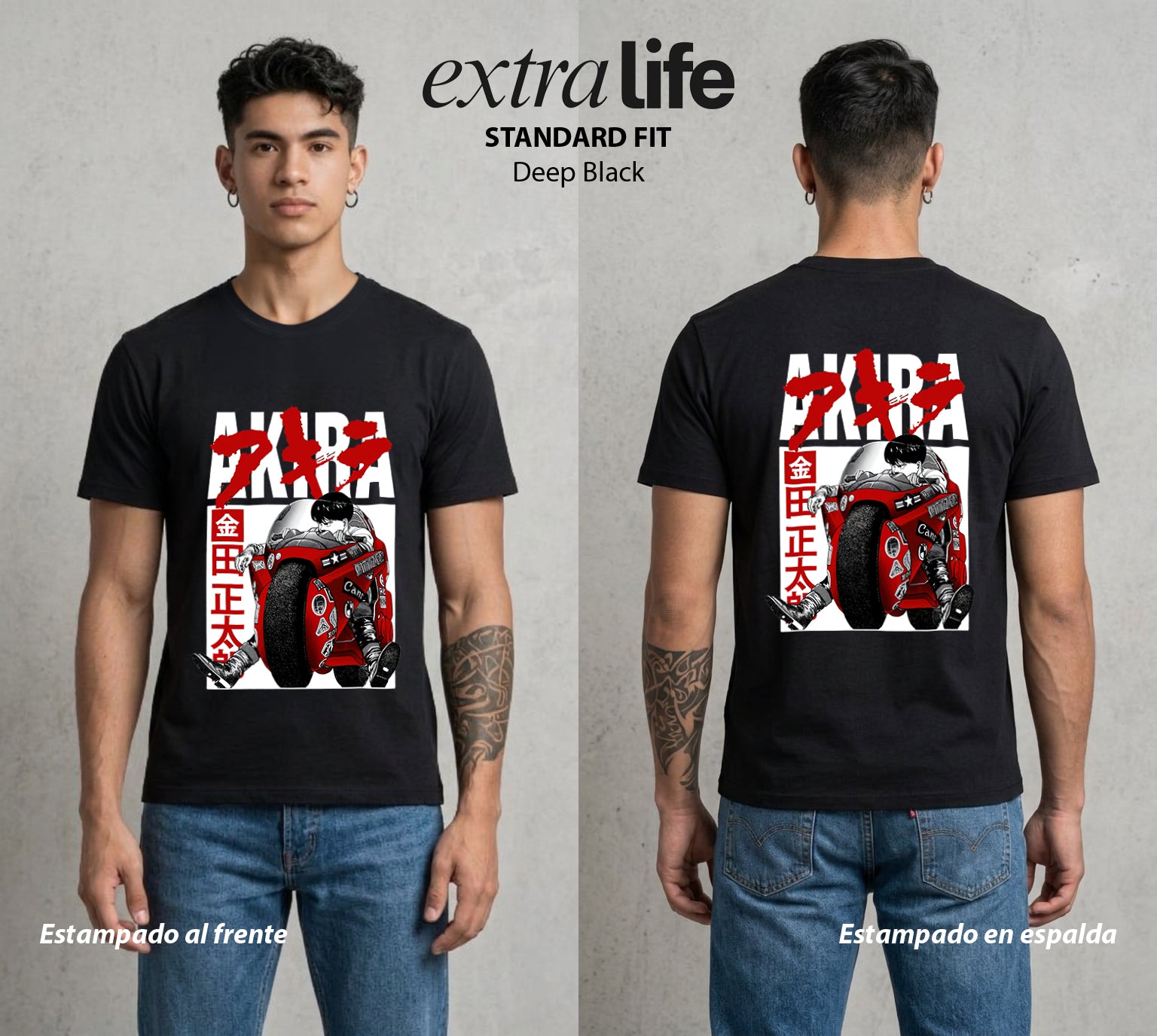 Neo Tokyo | Leyenda de las Ruinas #04705 - Playera Standard Fit | Deep Black - Foto en modelo