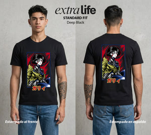 La Luchadora del Futuro | La Cyborg del Bien #04706 - Playera Standard Fit | Deep Black - Foto en modelo