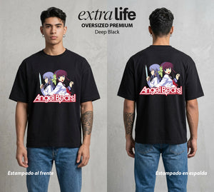 Después de la Vida | Rebeldía Celestial #04711 - Playera Oversized Premium | Deep Black - Foto en modelo