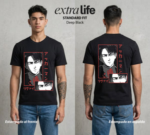 Mas Alla del Muro | Capitán de la Humanidad #04719 - Playera Standard Fit | Deep Black - Foto en modelo