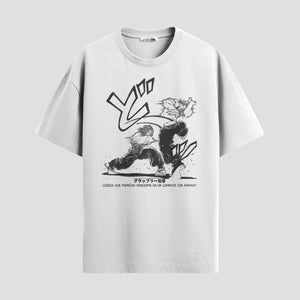Playera urbana de anime y gaming ExtraLife MX, corte Standard Fit unisex ligero y transpirable en color Deep Black y Pure White, ropa de uso diario para gym y casual.