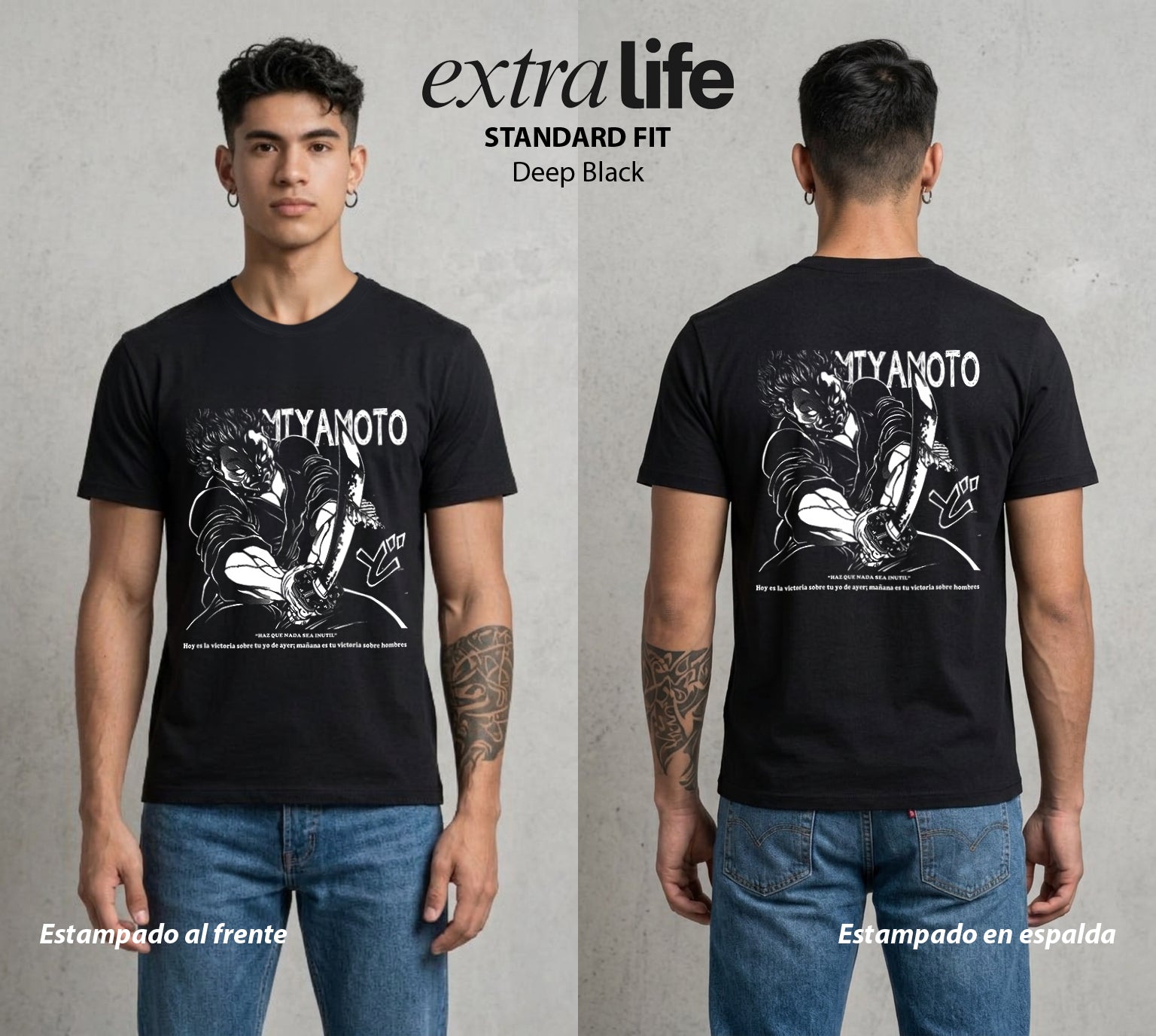 Los Combatientes del Submundo | Hijo del Ogro #04723 - Playera Standard Fit | Deep Black - Foto en modelo