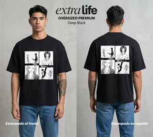 Dos Destinos Un Nombre | Alma del Punk #04728 - Playera Oversized Premium | Deep Black - Foto en modelo