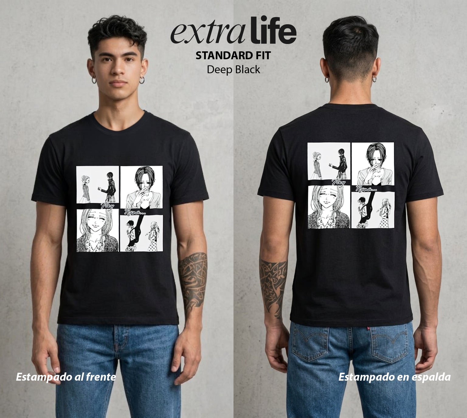 Dos Destinos Un Nombre | Alma del Punk #04728 - Playera Standard Fit | Deep Black - Foto en modelo