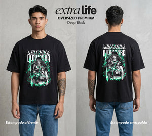 El Mundo de las Almas | Las Almas sin Descanso #04729 - Playera Oversized Premium | Deep Black - Foto en modelo