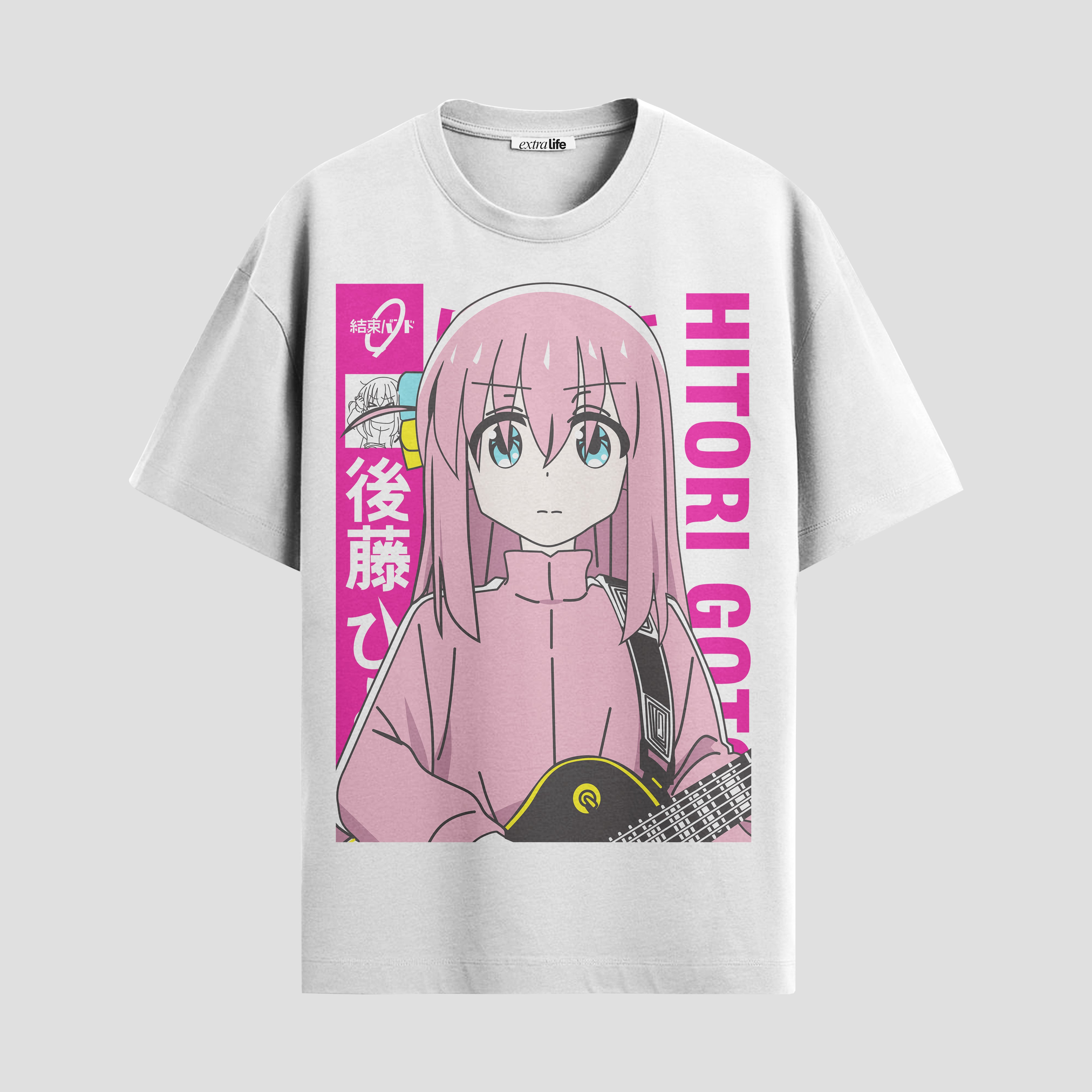 Playera urbana de anime y gaming ExtraLife MX, corte Standard Fit unisex ligero y transpirable en color Deep Black y Pure White, ropa de uso diario para gym y casual.