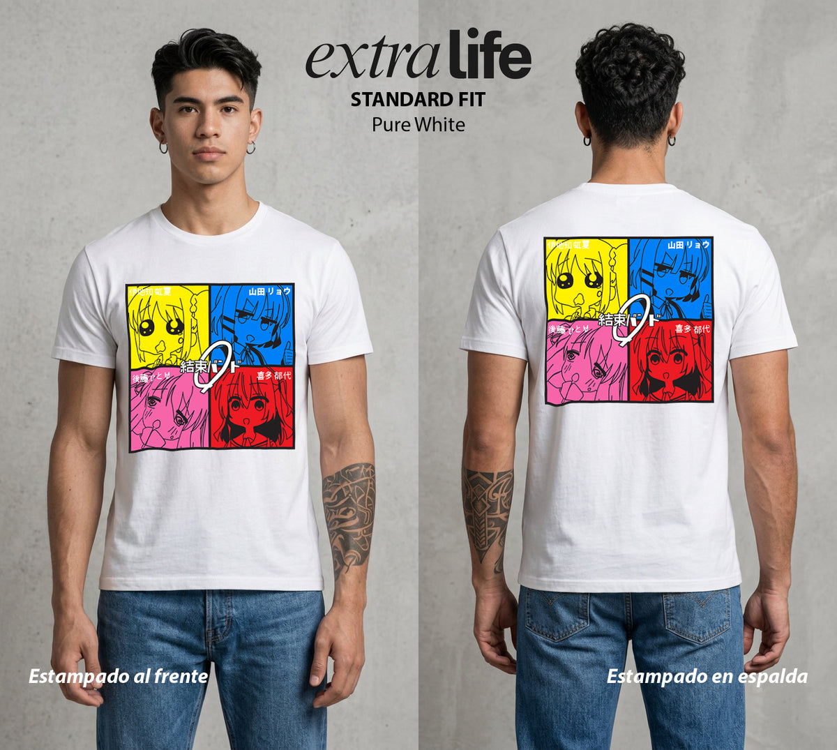 Del Cuarto al Escenario | Riff Solitario #04736 - Playera Classic Premium | Pure White - Foto en modelo