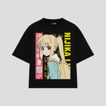Playera streetwear premium de anime y gaming ExtraLife MX, corte oversized drop shoulder ligero y fresco en color Deep Black y Off-White, moda urbana mexicana de culto.