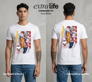 Lo Paranormal Cotidiano | Batalla Cósmica #04743 - Playera Standard Fit | Pure White - Foto en modelo