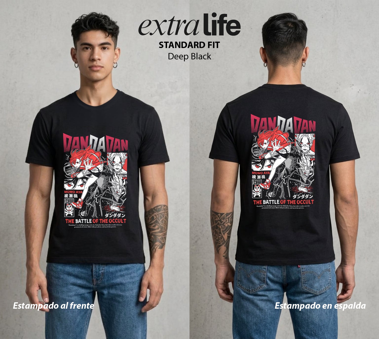 Lo Paranormal Cotidiano | La Batalla del Misterio #04747 - Playera Standard Fit | Deep Black - Foto en modelo