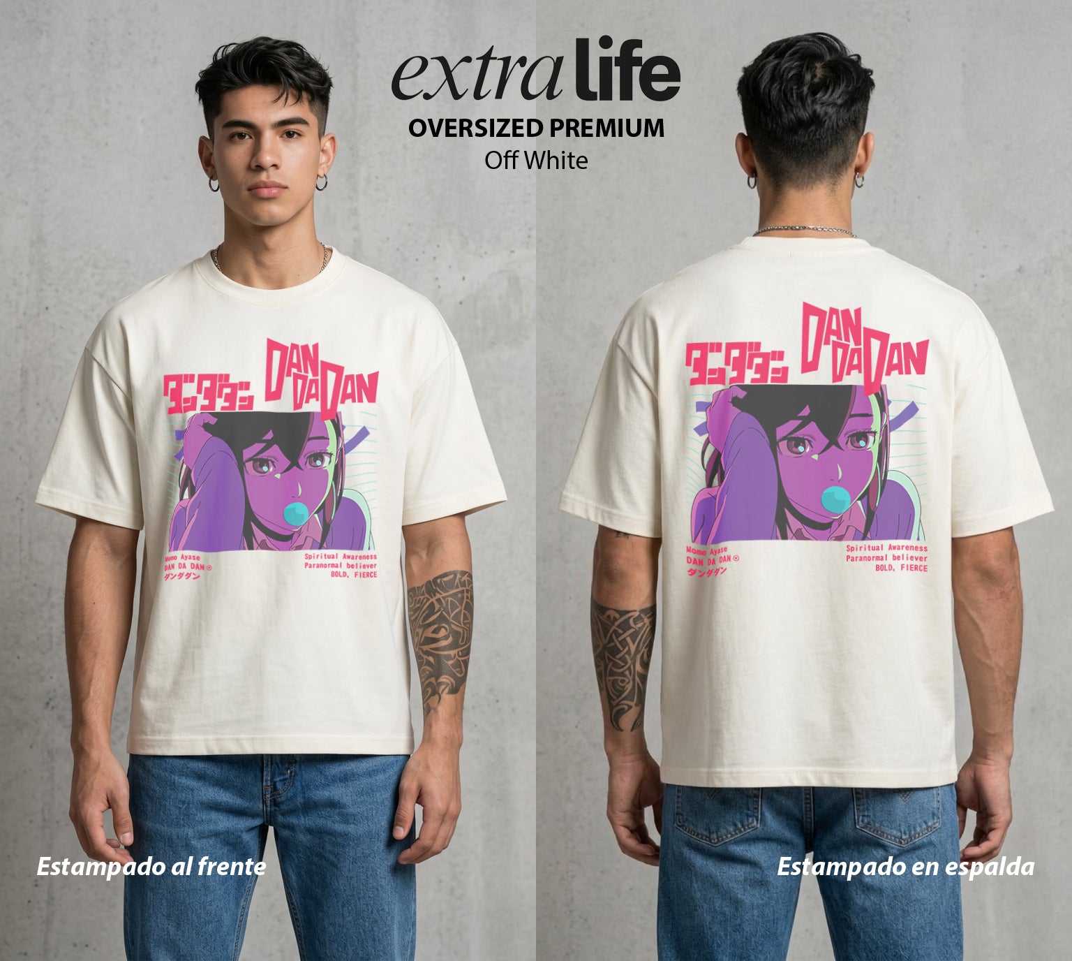 Lo Paranormal Cotidiano | Chica de los Espíritus II #04752 - Playera Oversized Premium | Off White - Foto en modelo