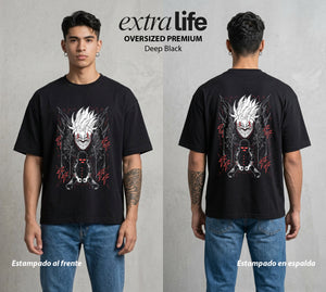 Lo Paranormal Cotidiano | Chico de los Alienígenas #04753 - Playera Oversized Premium | Deep Black - Foto en modelo