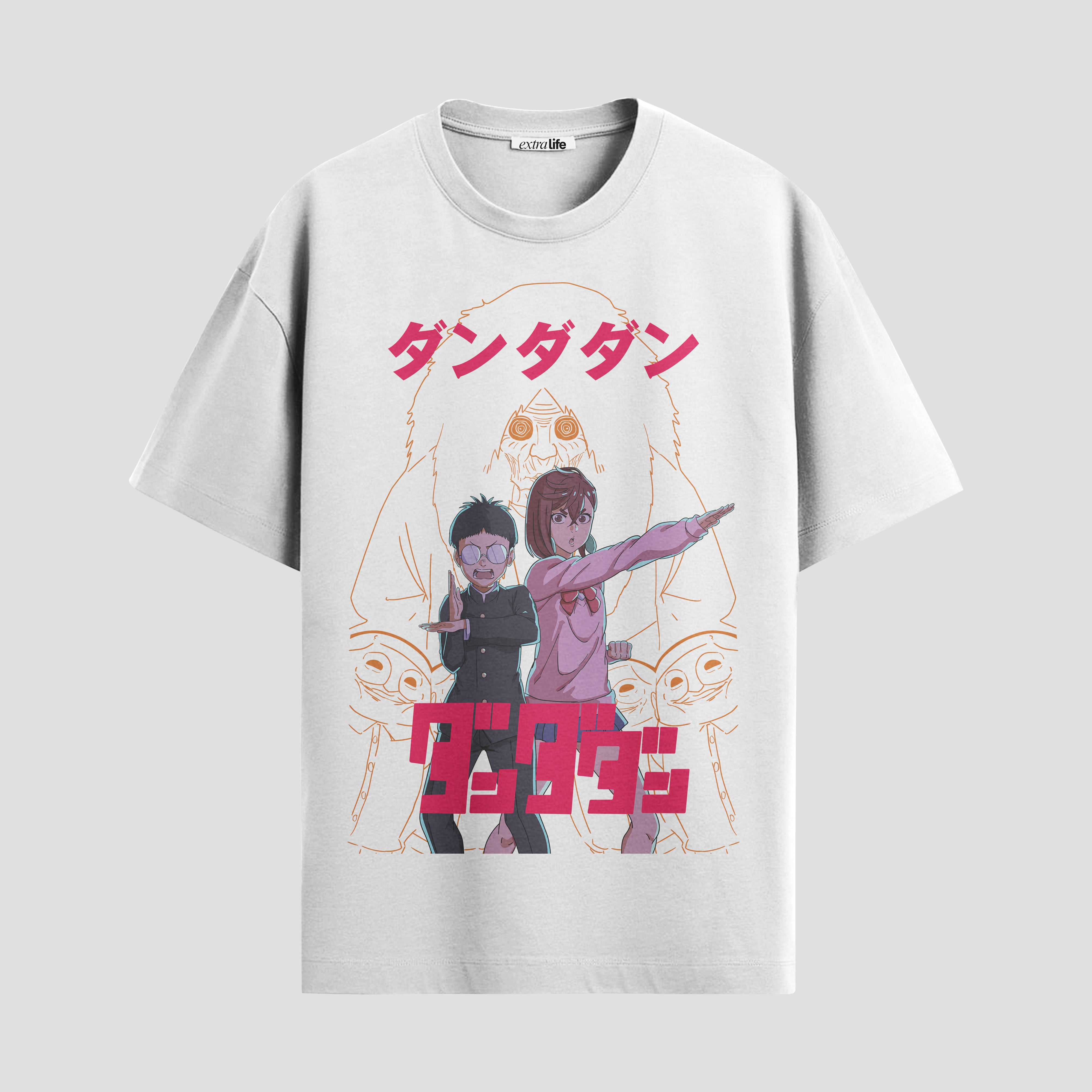 Playera urbana de anime y gaming ExtraLife MX, corte Standard Fit unisex ligero y transpirable en color Deep Black y Pure White, ropa de uso diario para gym y casual.