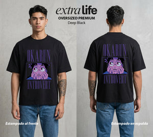 Lo Paranormal Cotidiano | Chico Alien III #04758 - Playera Oversized Premium | Deep Black - Foto en modelo