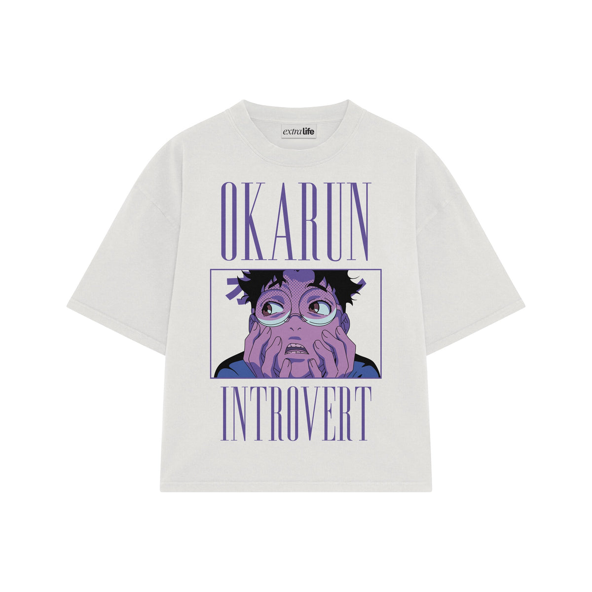 Playera streetwear premium de anime y gaming ExtraLife MX, corte oversized drop shoulder ligero y fresco en color Deep Black y Off-White, moda urbana mexicana de culto.