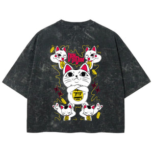 Playera streetwear premium de anime y gaming ExtraLife MX, corte boxy deluxe mineral wash heavyweight en color Acid Wash, moda urbana mexicana de culto.