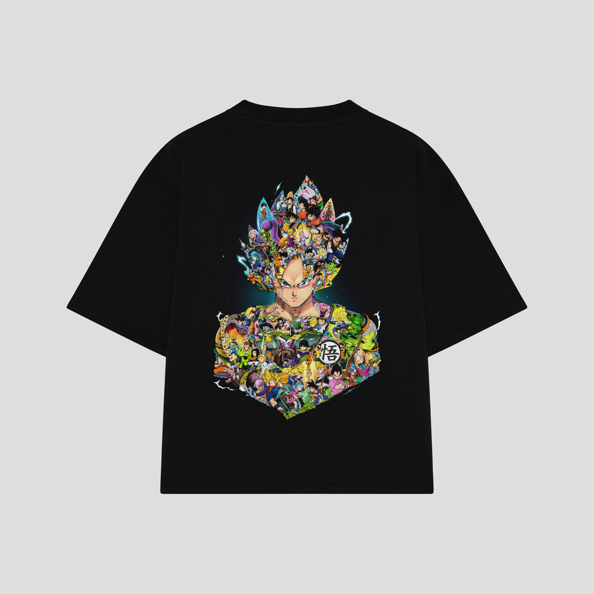 Playera streetwear premium de anime y gaming ExtraLife MX, corte oversized drop shoulder ligero y fresco en color Deep Black y Off-White, moda urbana mexicana de culto.
