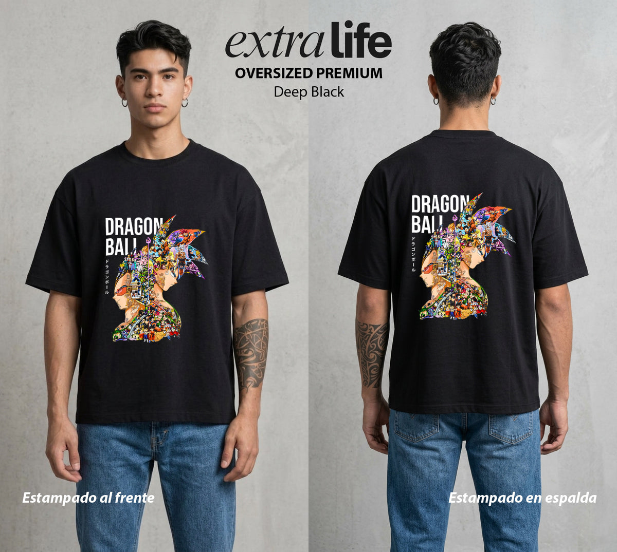 El Poder de las Esferas | Rivales del Cosmos #04764 - Playera Oversized Premium | Deep Black - Foto en modelo