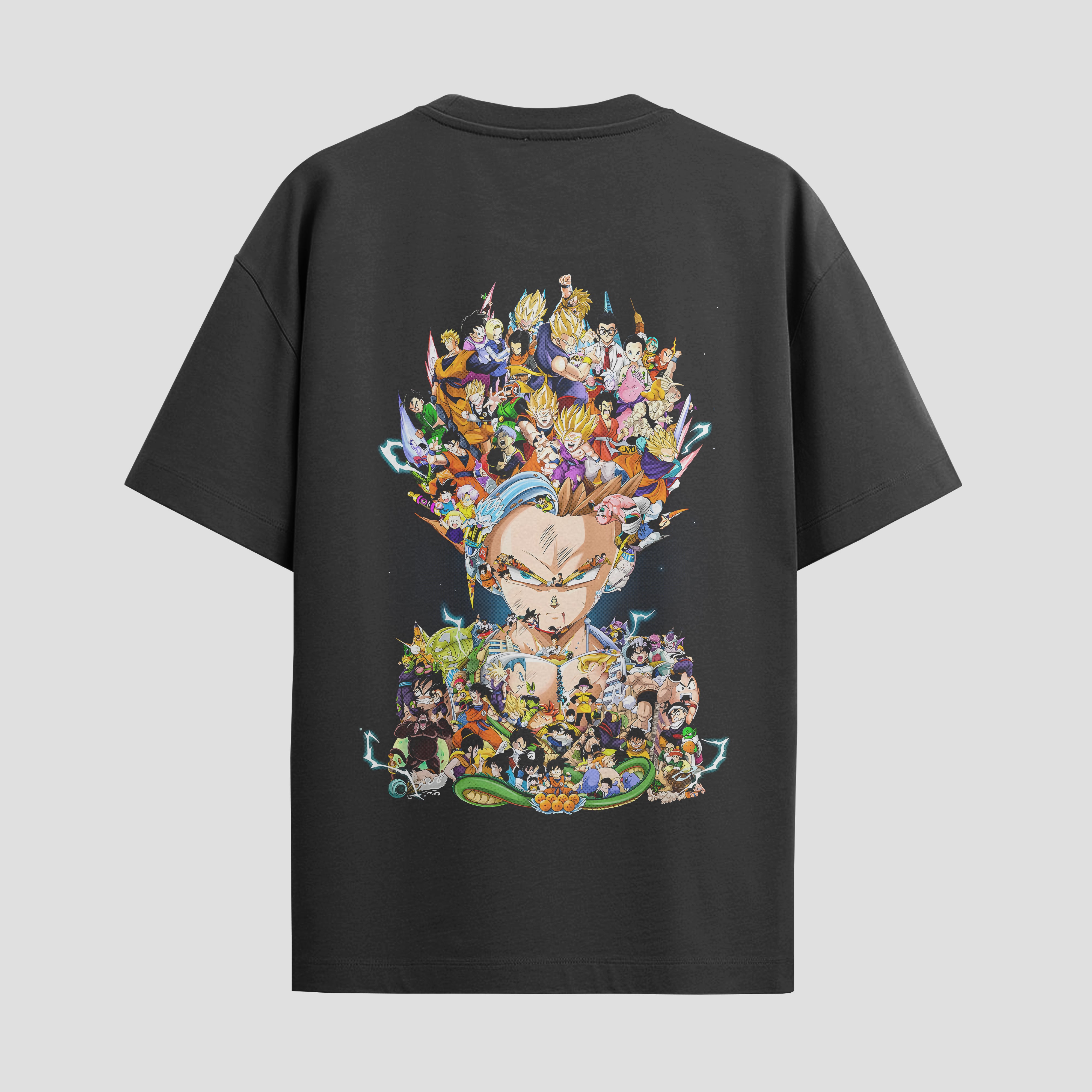 Playera urbana de anime y gaming ExtraLife MX, corte Standard Fit unisex ligero y transpirable en color Deep Black y Pure White, ropa de uso diario para gym y casual.