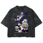 Playera streetwear premium de anime y gaming ExtraLife MX, corte boxy deluxe mineral wash heavyweight en color Acid Wash, moda urbana mexicana de culto.