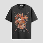 Playera urbana de anime y gaming ExtraLife MX, corte Standard Fit unisex ligero y transpirable en color Deep Black y Pure White, ropa de uso diario para gym y casual.