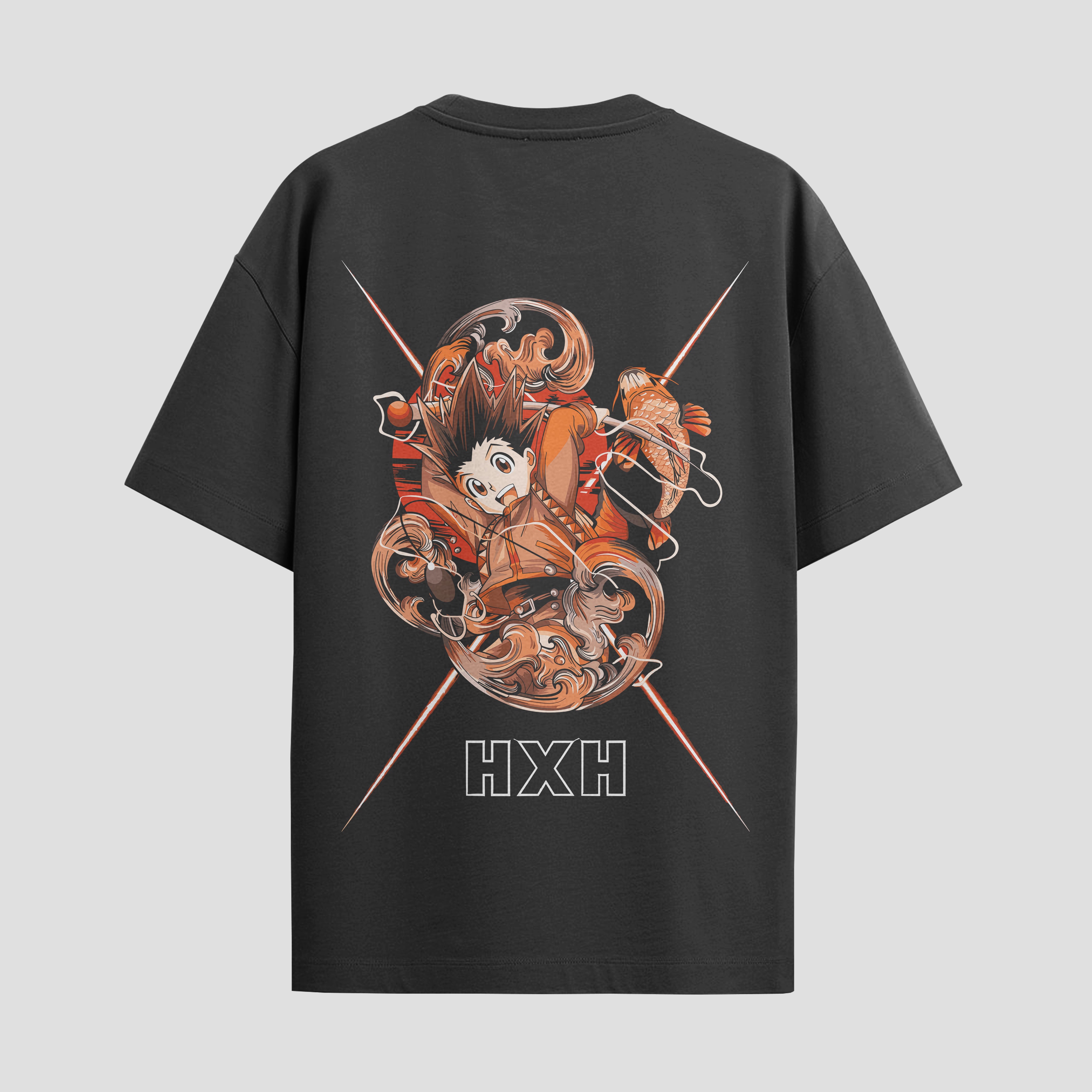 Playera urbana de anime y gaming ExtraLife MX, corte Standard Fit unisex ligero y transpirable en color Deep Black y Pure White, ropa de uso diario para gym y casual.
