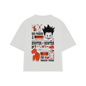 Playera streetwear premium de anime y gaming ExtraLife MX, corte oversized drop shoulder ligero y fresco en color Deep Black y Off-White, moda urbana mexicana de culto.
