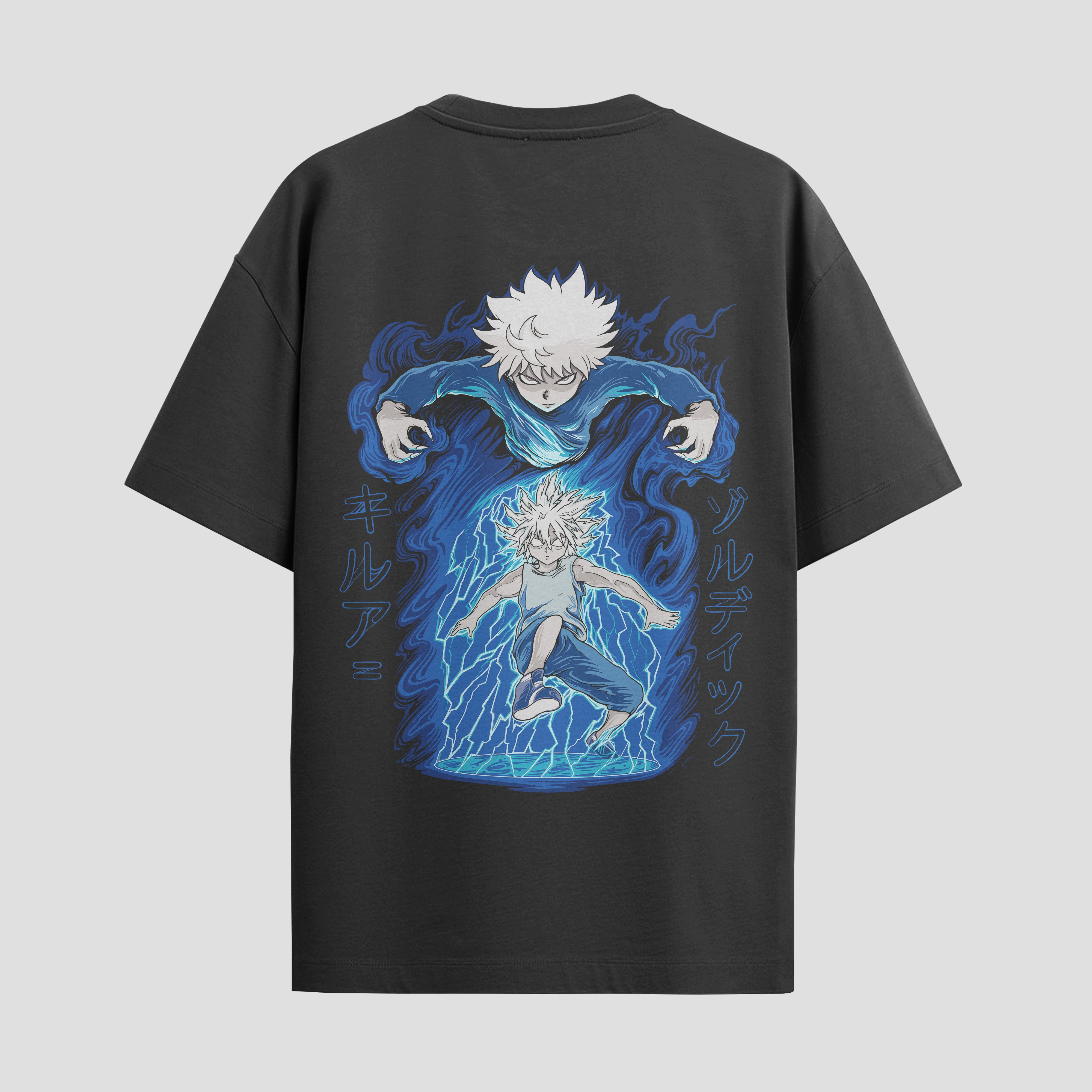 Playera urbana de anime y gaming ExtraLife MX, corte Standard Fit unisex ligero y transpirable en color Deep Black y Pure White, ropa de uso diario para gym y casual.