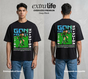 La Prueba del Cazador | Legado del Cazador #04782 - Playera Oversized Premium | Deep Black - Foto en modelo