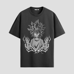 Playera urbana de anime y gaming ExtraLife MX, corte Standard Fit unisex ligero y transpirable en color Deep Black y Pure White, ropa de uso diario para gym y casual.