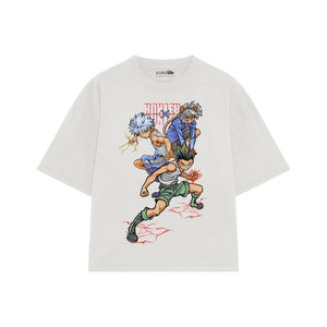 Playera streetwear premium de anime y gaming ExtraLife MX, corte oversized drop shoulder ligero y fresco en color Deep Black y Off-White, moda urbana mexicana de culto.