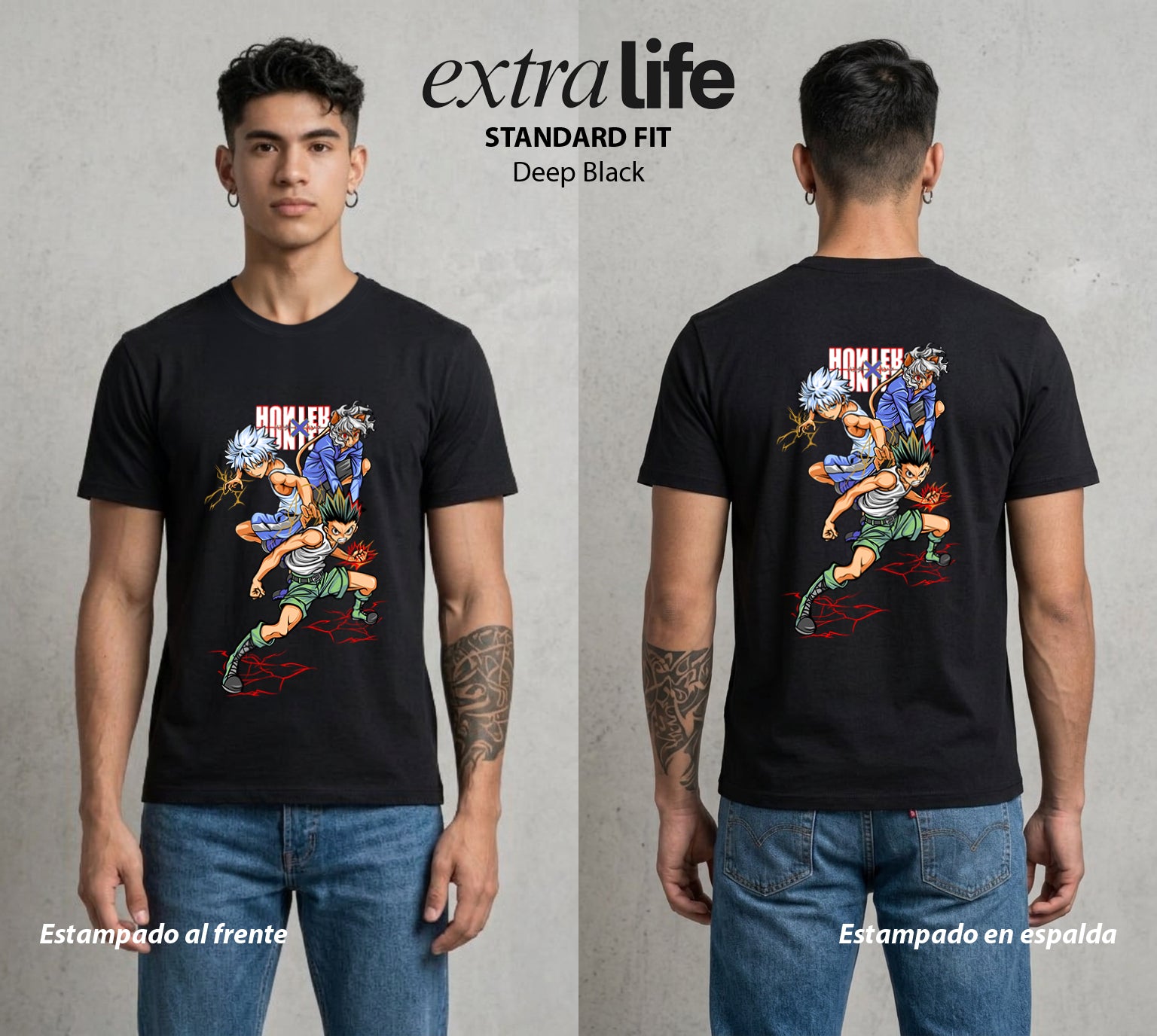 La Prueba del Cazador | Los Cuatro Cazadores #04786 - Playera Standard Fit | Deep Black - Foto en modelo