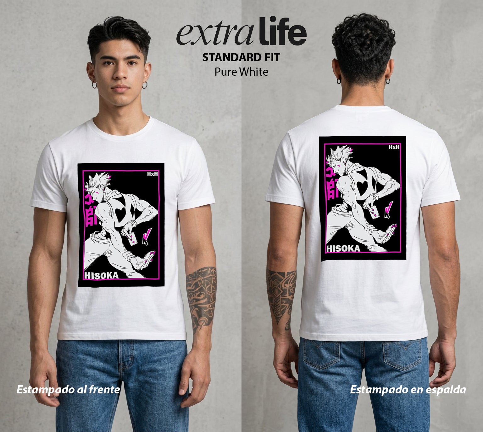 La Prueba del Cazador | Mago Sangriento #04787 - Playera Standard Fit | Pure White - Foto en modelo
