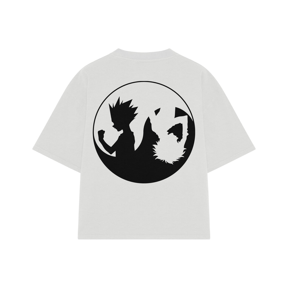 Playera streetwear premium de anime y gaming ExtraLife MX, corte oversized drop shoulder ligero y fresco en color Deep Black y Off-White, moda urbana mexicana de culto.