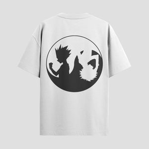 Playera urbana de anime y gaming ExtraLife MX, corte Standard Fit unisex ligero y transpirable en color Deep Black y Pure White, ropa de uso diario para gym y casual.