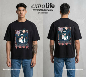 El Arte de las Maldiciones | Hechiceros Malditos #04795 - Playera Oversized Premium | Deep Black - Foto en modelo